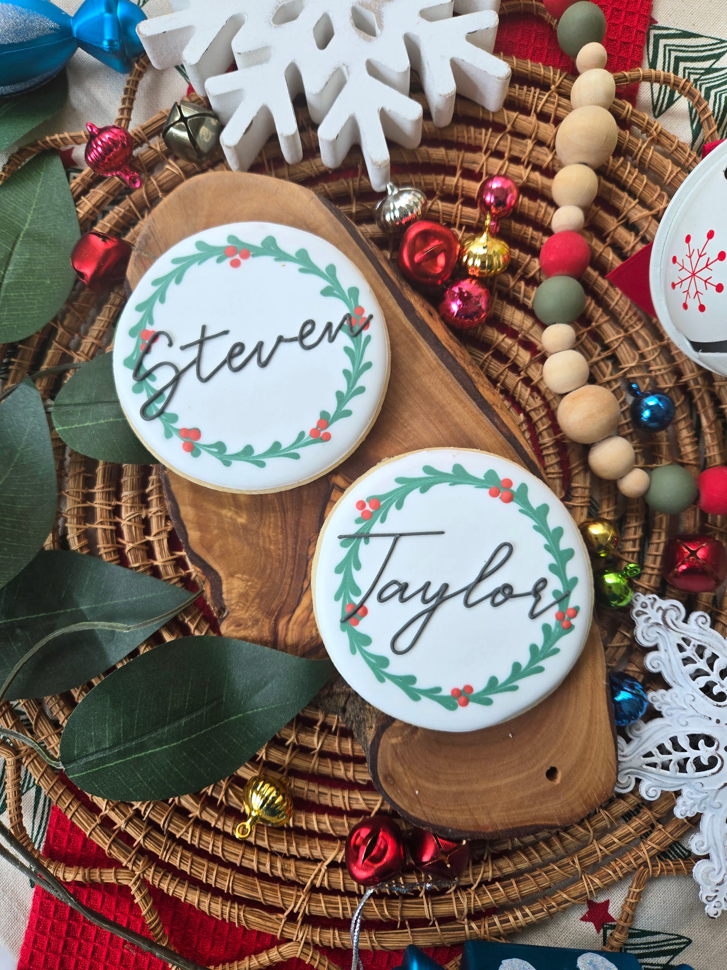 Personalized Wreath Cookies